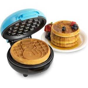 NIB-My Mini Snowman Waffle-Sandwich-Cookies Maker Blue Limited Edition